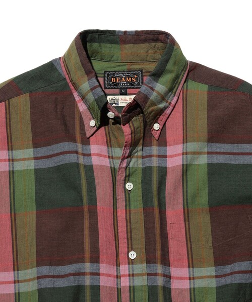 BEAMS PLUS（ビームスプラス）の「B.D. Classic-fit Madras（シャツ/ブラウス・メンズ・ブラウン/グリーン/ブルー・MEDIUM/LARGE/SMALL/X-LARGE）」の7枚目の写真