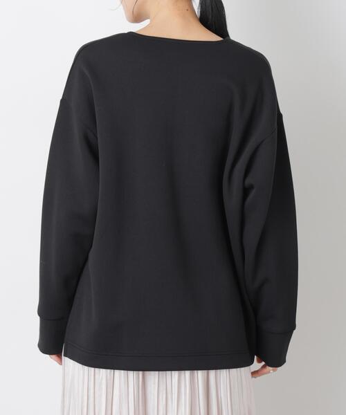 NANO universe(ナノユニバース)の「ダンボールカットキーネックスリットトップス(Tシャツ/カットソー・レディース・オフホワイト/ブラック・FREE)」の16枚目の写真