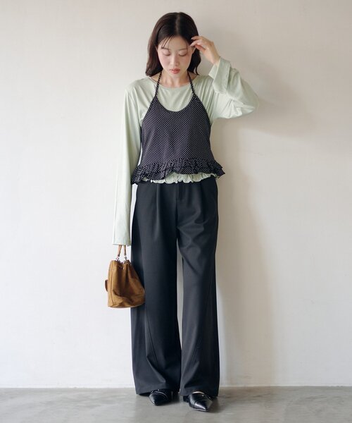 Kastane（カスタネ）の「【-3kg見え/秒速美脚/SETUP対応】カーブスラックス（スラックス・レディース・ブラック/アイボリー/ネイビー/グレー・1/0）」の13枚目の写真