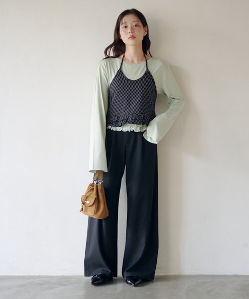 Kastane（カスタネ）の「【-3kg見え/秒速美脚/SETUP対応】カーブスラックス（スラックス・レディース・ブラック/アイボリー/ネイビー/グレー・1/0）」の14枚目の写真