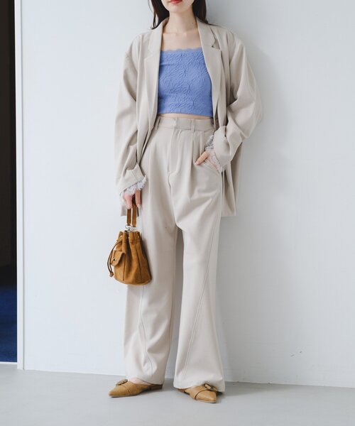 Kastane（カスタネ）の「【-3kg見え/秒速美脚/SETUP対応】カーブスラックス（スラックス・レディース・ブラック/アイボリー/ネイビー/グレー・1/0）」の19枚目の写真