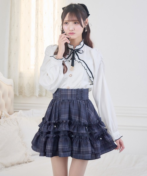 couture BY ROJITA(クチュールバイロジータ)の「ギャザーリボンブラウス(シャツ/ブラウス・レディース・ブラック/ホワイト/パープル・FREE)」の15枚目の写真