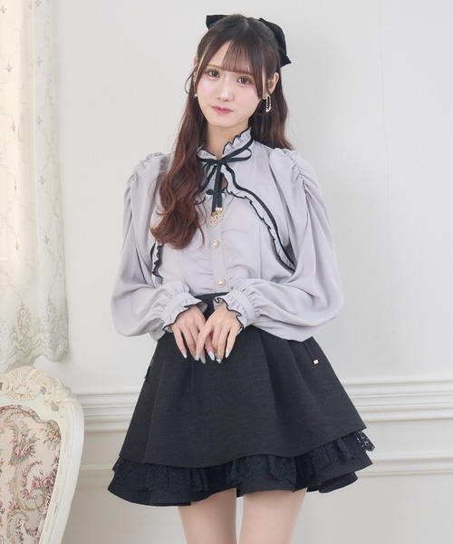 couture BY ROJITA(クチュールバイロジータ)の「ギャザーリボンブラウス(シャツ/ブラウス・レディース・ブラック/ホワイト/パープル・FREE)」の7枚目の写真