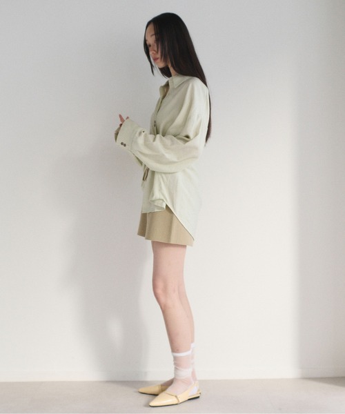 SOYEN(ソイエン)の「2WAYトリプルボタンカシュクールシアーシャツ アシンメトリー(シャツ/ブラウス・レディース・ホワイト/ミント・F)」の17枚目の写真