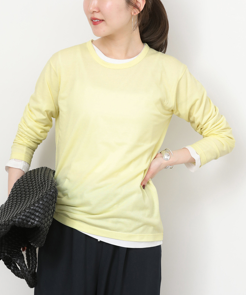 JOURNAL STANDARD relume(ジャーナルスタンダード レリューム)の「《追加6》シアークルーネックロングTシャツ(Tシャツ/カットソー・レディース・ホワイト/イエロー系その他/スカイブルー/アイボリー・FREE)」の4枚目の写真
