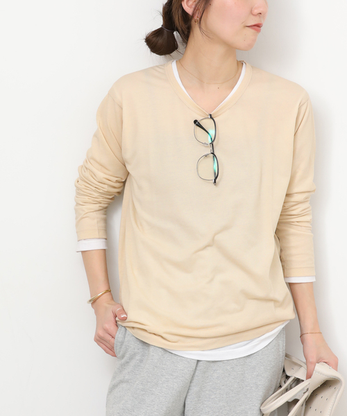 JOURNAL STANDARD relume(ジャーナルスタンダード レリューム)の「《追加6》シアークルーネックロングTシャツ(Tシャツ/カットソー・レディース・ホワイト/イエロー系その他/スカイブルー/アイボリー・FREE)」の15枚目の写真