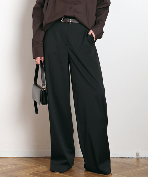 AP STUDIO(エーピーストゥディオ)の「【REMAIN/リメイン】Cocoon Suiting Pants(スラックス・レディース・ブラック・36/34)」の1枚目の写真