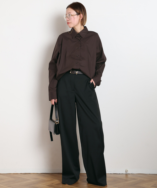 AP STUDIO(エーピーストゥディオ)の「【REMAIN/リメイン】Cocoon Suiting Pants(スラックス・レディース・ブラック・36/34)」の4枚目の写真