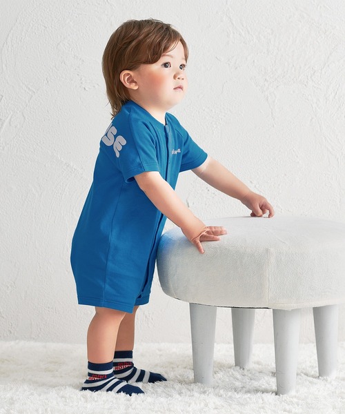 MIKI HOUSE（ミキハウス）の「【WEB限定】バックロゴショートオール（ロンパース・キッズ・ロイヤルブルー/ピンク・80ｃｍ/70cm）」の2枚目の写真