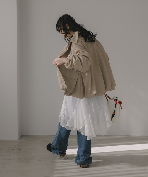 210nouve(トゥージュヌーブ)の「ソフトツイル バルーン ジャケット(その他アウター・レディース・ブラック/ベージュ/アイボリー・FREE)」の18枚目の写真