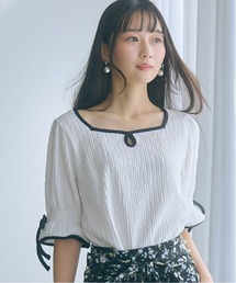<大きいサイズ>袖リボンカットソー marun