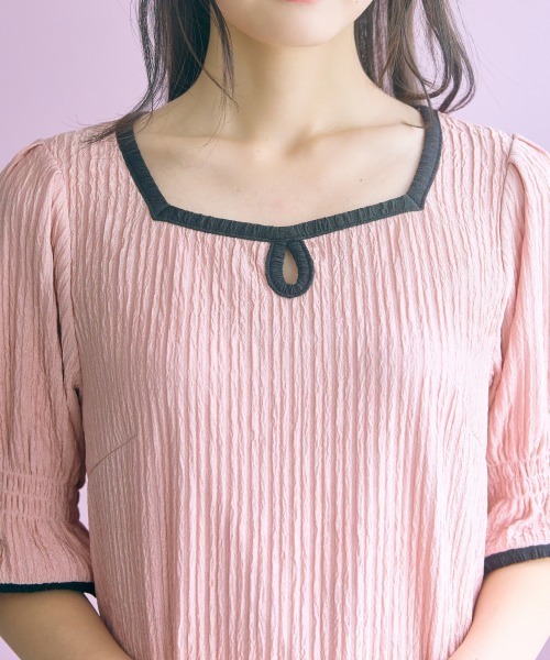 marun（マルン）の「＜大きいサイズ＞袖リボンカットソー marun（Tシャツ/カットソー・レディース・ピンク/オフホワイト・5L/4L/3L/LL/L）」の21枚目の写真