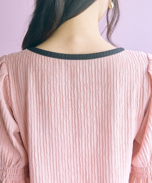 marun（マルン）の「＜大きいサイズ＞袖リボンカットソー marun（Tシャツ/カットソー・レディース・ピンク/オフホワイト・5L/4L/3L/LL/L）」の22枚目の写真