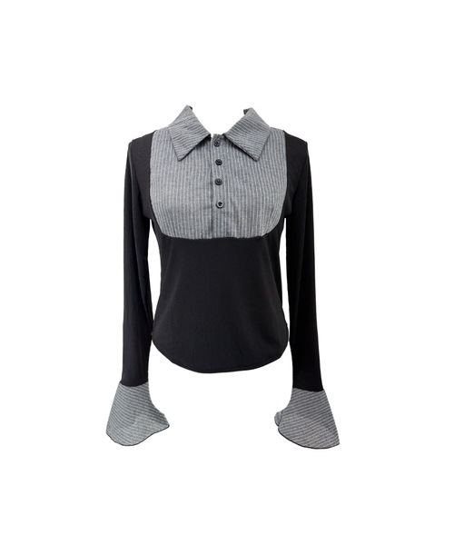 ALLuRing ChaRm(アリュリングチャーム)の「Docking Slim Shirt Tops / ドッキングスリムシャツトップス(シャツ/ブラウス・レディース・ブラック・FREE)」の21枚目の写真
