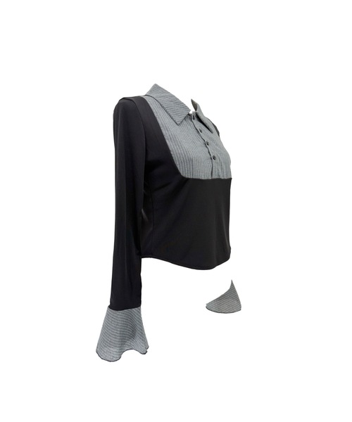 ALLuRing ChaRm(アリュリングチャーム)の「Docking Slim Shirt Tops / ドッキングスリムシャツトップス(シャツ/ブラウス・レディース・ブラック・FREE)」の22枚目の写真