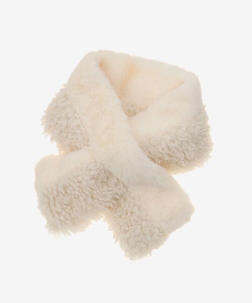 MAJESTIC LEGON（マジェスティックレゴン）の「プードルコンビティペット（ストール/ショール・レディース・アイボリー・FREE）」の4枚目の写真