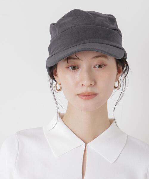 Healthknit（ヘルスニット）の「Healthknit/別注ワンポイント刺繍スウェットリラックスキャップ（キャップ・レディース・ブラック/チャコール・FREE）」の3枚目の写真