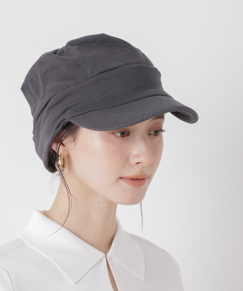 Healthknit（ヘルスニット）の「Healthknit/別注ワンポイント刺繍スウェットリラックスキャップ（キャップ・レディース・ブラック/チャコール・FREE）」の2枚目の写真