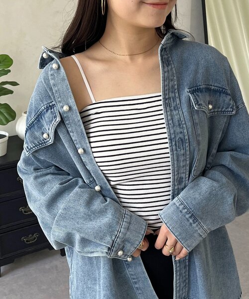 prose verse（プロズヴェール）の「カップ付きインナーキャミソール（キャミソール・レディース・ブラック/ホワイト系その他/ホワイト・MEDIUM/LARGE）」の2枚目の写真