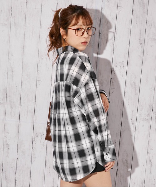 GORGE(ゴージ)の「《インナー付き・綿シアーチェック》シャツ/カジュアル×ナチュラル/春夏秋/全4色(シャツ/ブラウス・レディース・ベージュ/ブラウン/オフホワイト/ブラック・F)」の13枚目の写真