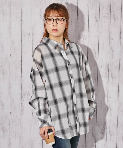 GORGE(ゴージ)の「《インナー付き・綿シアーチェック》シャツ/カジュアル×ナチュラル/春夏秋/全4色(シャツ/ブラウス・レディース・ベージュ/ブラウン/オフホワイト/ブラック・F)」の19枚目の写真