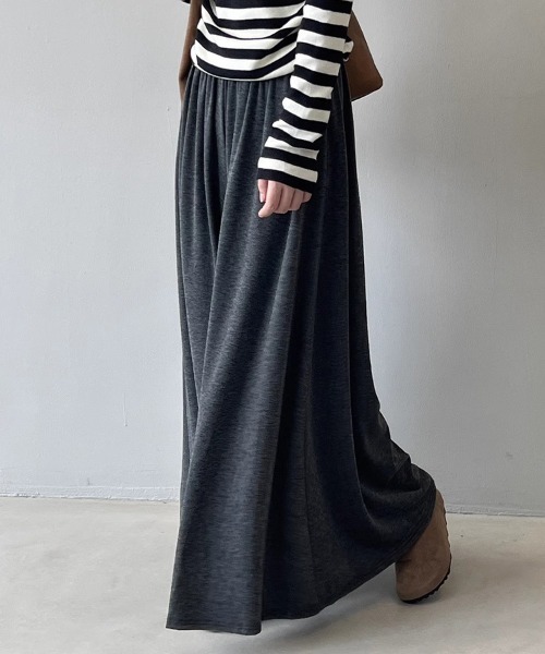 SallyLunn（サリーラン）の「リラックスドレープワイドパンツ（その他パンツ・レディース・ベージュ/ダークグレー/ブラウン・MEDIUM/LARGE/FREE）」の6枚目の写真