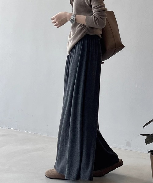 SallyLunn（サリーラン）の「リラックスドレープワイドパンツ（その他パンツ・レディース・ベージュ/ダークグレー/ブラウン・MEDIUM/LARGE/FREE）」の9枚目の写真