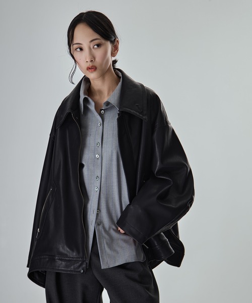 STUDIOUS（ステュディオス）の「【STUDIOUS/ステュディオス】Vintage Leather Blouson/ヴィンテージレザーブルゾン（ブルゾン・レディース・ブラック/ブラウン・FREE）」の19枚目の写真