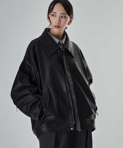 STUDIOUS（ステュディオス）の「【STUDIOUS/ステュディオス】Vintage Leather Blouson/ヴィンテージレザーブルゾン（ブルゾン・レディース・ブラック/ブラウン・FREE）」の17枚目の写真