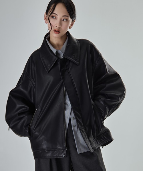 STUDIOUS（ステュディオス）の「【STUDIOUS/ステュディオス】Vintage Leather Blouson/ヴィンテージレザーブルゾン（ブルゾン・レディース・ブラック/ブラウン・FREE）」の18枚目の写真