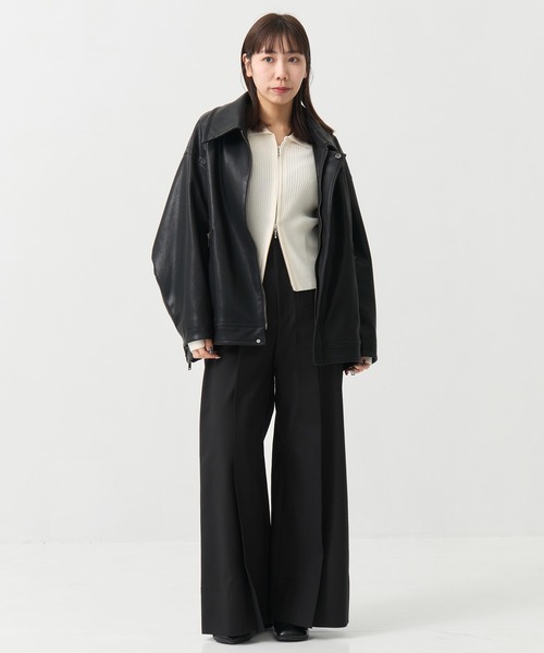 STUDIOUS（ステュディオス）の「【STUDIOUS/ステュディオス】Vintage Leather Blouson/ヴィンテージレザーブルゾン（ブルゾン・レディース・ブラック/ブラウン・FREE）」の10枚目の写真