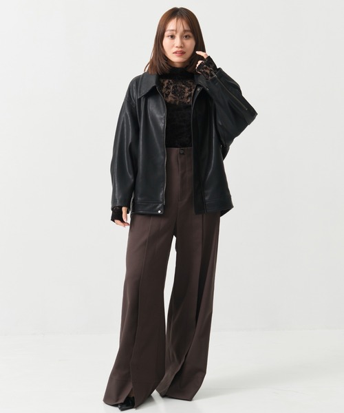 STUDIOUS（ステュディオス）の「【STUDIOUS/ステュディオス】Vintage Leather Blouson/ヴィンテージレザーブルゾン（ブルゾン・レディース・ブラック/ブラウン・FREE）」の12枚目の写真