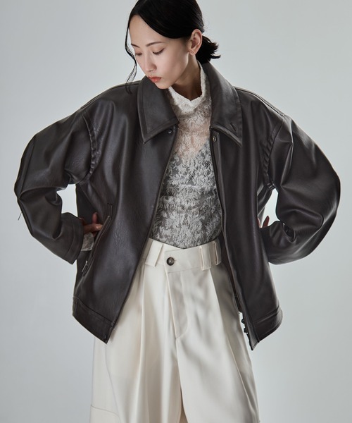STUDIOUS/ステュディオス】Vintage Leather Blouson/ヴィンテージ