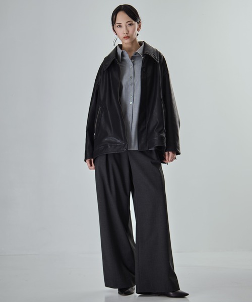 STUDIOUS（ステュディオス）の「【STUDIOUS/ステュディオス】Vintage Leather Blouson/ヴィンテージレザーブルゾン（ブルゾン・レディース・ブラック/ブラウン・FREE）」の14枚目の写真