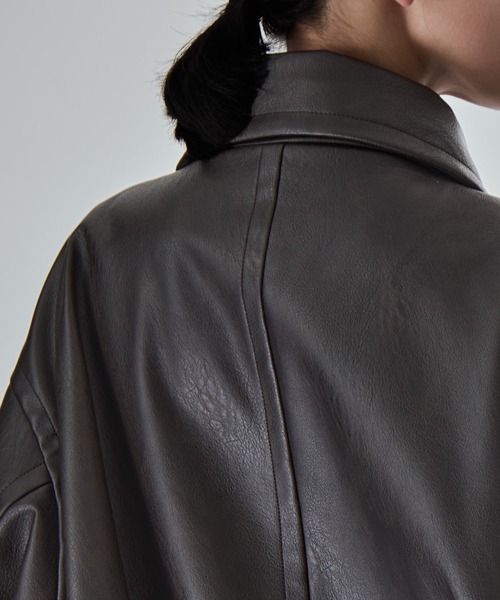 STUDIOUS（ステュディオス）の「【STUDIOUS/ステュディオス】Vintage Leather Blouson/ヴィンテージレザーブルゾン（ブルゾン・レディース・ブラック/ブラウン・FREE）」の9枚目の写真