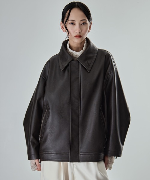 STUDIOUS/ステュディオス】Vintage Leather Blouson/ヴィンテージ
