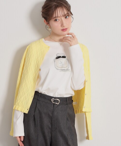 couture brooch（クチュールブローチ）の「【綿100％・洗える】パリジェンヌ プリントTシャツ（Tシャツ/カットソー・レディース・アイボリー系/ブラック/アイボリー・40/38/42/36）」の3枚目の写真