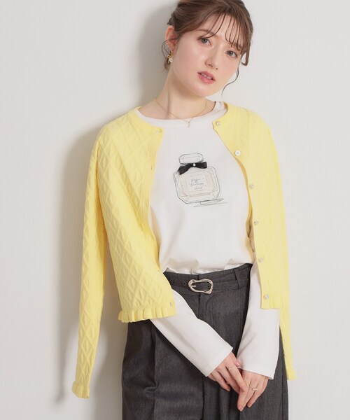 couture brooch（クチュールブローチ）の「【綿100％・洗える】パリジェンヌ プリントTシャツ（Tシャツ/カットソー・レディース・アイボリー系/ブラック/アイボリー・40/38/42/36）」の12枚目の写真