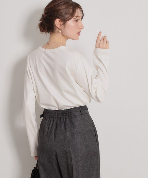 couture brooch（クチュールブローチ）の「【綿100％・洗える】パリジェンヌ プリントTシャツ（Tシャツ/カットソー・レディース・アイボリー系/ブラック/アイボリー・40/38/42/36）」の15枚目の写真