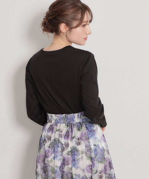 couture brooch（クチュールブローチ）の「【綿100％・洗える】パリジェンヌ プリントTシャツ（Tシャツ/カットソー・レディース・アイボリー系/ブラック/アイボリー・40/38/42/36）」の21枚目の写真