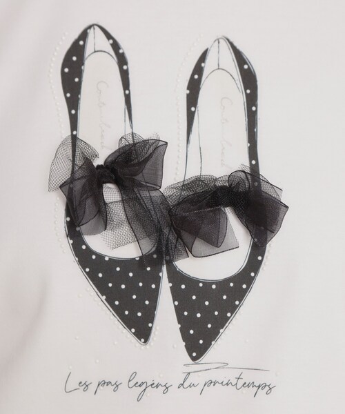 couture brooch（クチュールブローチ）の「【綿100％・洗える】パリジェンヌ プリントTシャツ（Tシャツ/カットソー・レディース・アイボリー系/ブラック/アイボリー・40/38/42/36）」の22枚目の写真