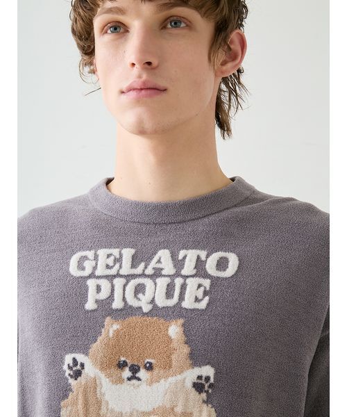 ONLINE限定カラーあり】【HOMME】ドッグジャガードプルオーバー