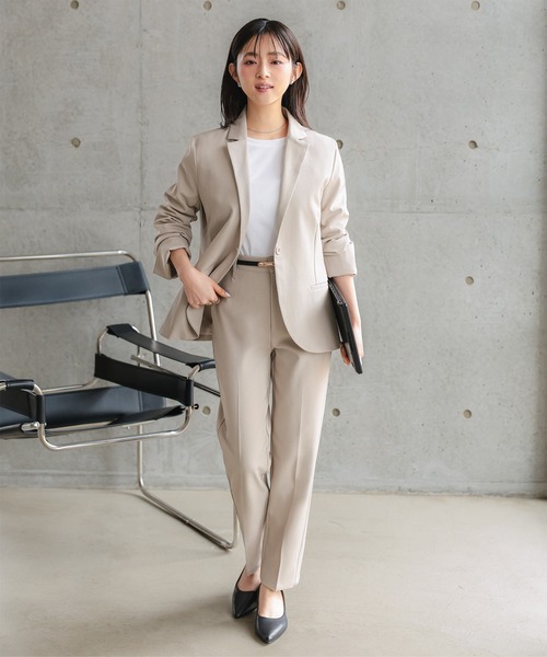 Petitle（プチレ）の「[ オフィスカジュアル ] [ 低身長向けサイズ ] テーパードパンツ（スーツパンツ・レディース・ブラック/ベージュ/ネイビー・PL/PM/PS）」の18枚目の写真
