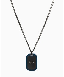 ARMANI EXCHANGE（アルマーニエクスチェンジ）の「【A|X アルマーニ エクスチェンジ】ドッグタグ ステンレススチール チェーンネックレス(Gunmetal)_AXG0171060（ネックレス）」