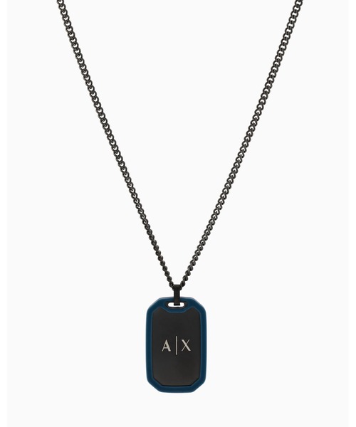 ARMANI EXCHANGE(アルマーニエクスチェンジ)の「【A|X アルマーニ エクスチェンジ】ドッグタグ ステンレススチール チェーンネックレス(Gunmetal)_AXG0171060(ネックレス・メンズ・その他1・FREE)」の3枚目の写真