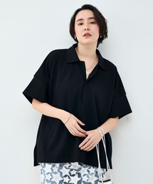 Rie Miller | ウォッシャブルポロ襟ハーフスリーブジョーゼットダンボール(ポロシャツ)