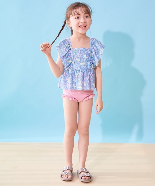 devirock（デビロック）の「えらべるデザイン ボリュームフリル UVカット セパレート水着（水着・キッズ・グリーン系その他/ブルー系その他/ブラック系その他/レッド系その他/パープル系その他2/パープル系その他/ホワイト系その他/ブルー系その他2/イエロー系その他・150cm/140cm/130cm/120cm/110cm/100cm）」の11枚目の写真