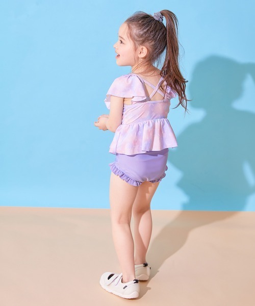 devirock（デビロック）の「えらべるデザイン ボリュームフリル UVカット セパレート水着（水着・キッズ・グリーン系その他/ブルー系その他/ブラック系その他/レッド系その他/パープル系その他2/パープル系その他/ホワイト系その他/ブルー系その他2/イエロー系その他・150cm/140cm/130cm/120cm/110cm/100cm）」の19枚目の写真