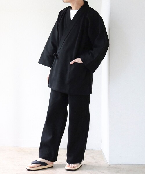 BEAMS JAPAN(ビームス ジャパン)の「高島ちぢみ 作務衣(セットアップ・レディース・ブラック/ネイビー・LARGE/MEDIUM)」の1枚目の写真