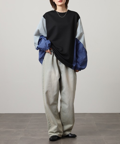 A.N.L(エーエヌエル レーベル)の「A.N.L 異素材切替配色プルオーバー 長袖(Tシャツ/カットソー・レディース・ブラック/チャコールグレー・38)」の8枚目の写真
